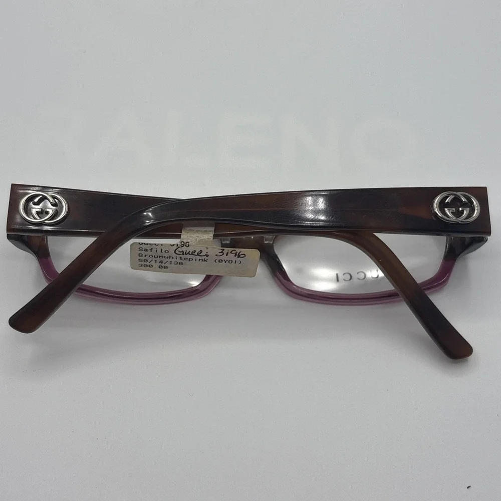 New Gucci GG 3196 YOI Brown Pink Eyeglasses Frames 50-14 130mm Italy #479